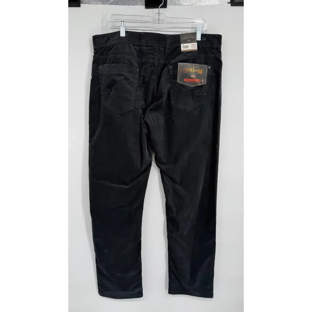 Copper & Oak Corduroy Pant Men 36 x 32 Charcoal Straight Leg Classic Traditional